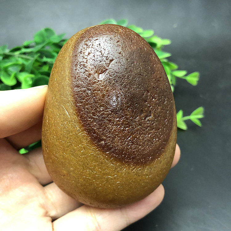 马达加斯加花纹籽料冰彩玛瑙天然象形马料原石石头手把件收藏奇石