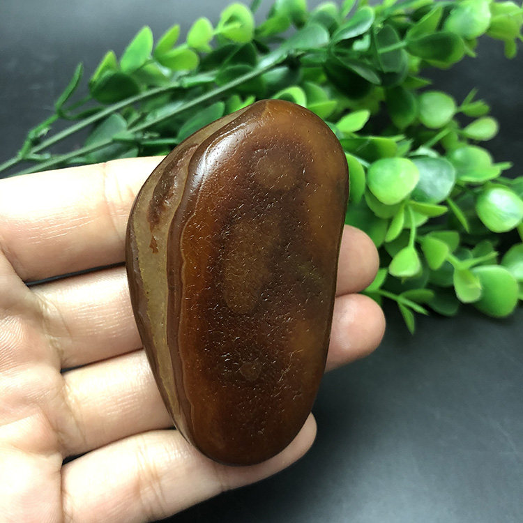 马达加斯加花纹籽料天然冰彩玛瑙马料原石石头手把件收藏奇石2363
