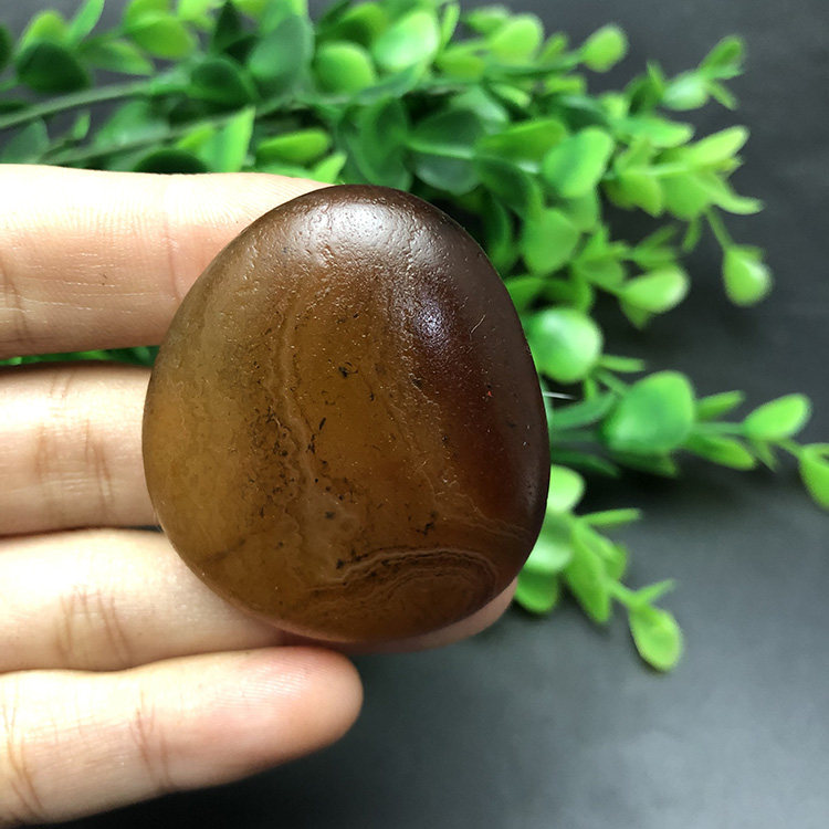 马达加斯加花纹冰彩玛瑙籽料天然马料象形石头手把件收藏奇石1534