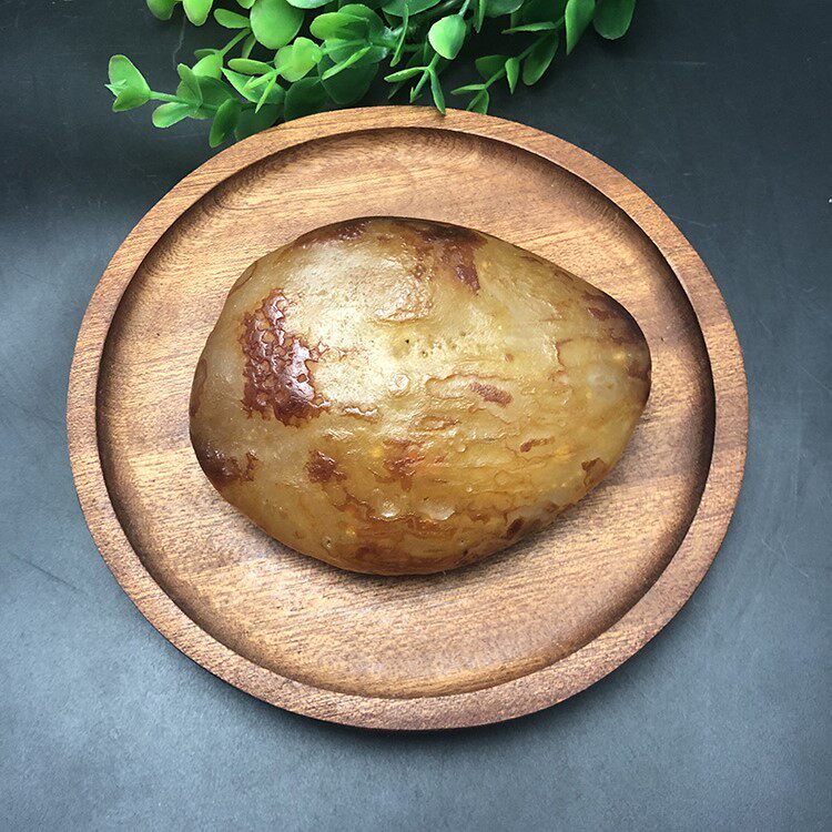 《美食》马达加斯加花纹籽料天然冰彩玛瑙马料原石石头手把件1975