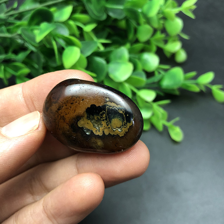 《龙龟》马达加斯加花纹冰彩玛瑙籽料天然马料象形手把件石头收藏