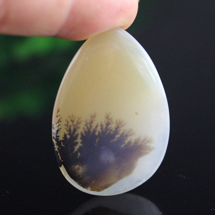 马达加斯加玛瑙草花水草花海洋玉髓黄龙玉奇石精品吊坠石头挂件