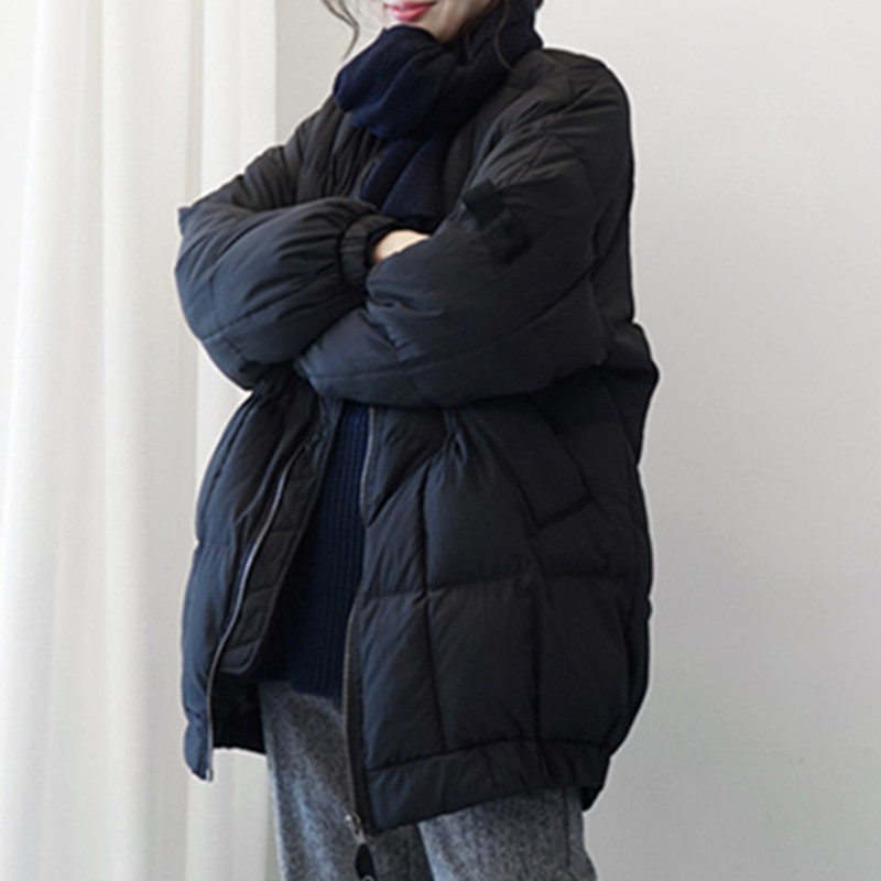 黑色羽绒棉服女中长款外套面包服冬季新款韩版宽松显瘦棉衣棒球服在类目 女装/女士精品, 棉衣/棉服中 - 来自Buy2taobao.com提供专业的淘宝代购服务