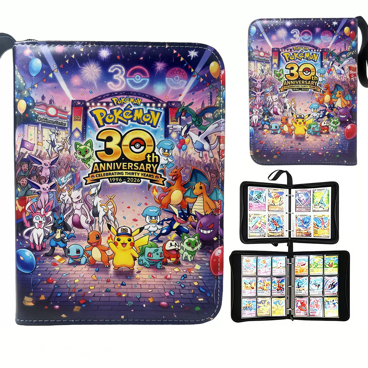 宝可梦卡片收集册4宫格9格PTCG卡册pokemon30周年活页拉链收藏册