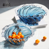 琉璃高端果盘轻奢水果盘客厅茶几餐厅样板房桌面零食盘艺术水果盘