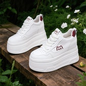 小个子内增高10cm超高跟休闲鞋 12CM厚底小白鞋 女14厘米加绒松糕鞋