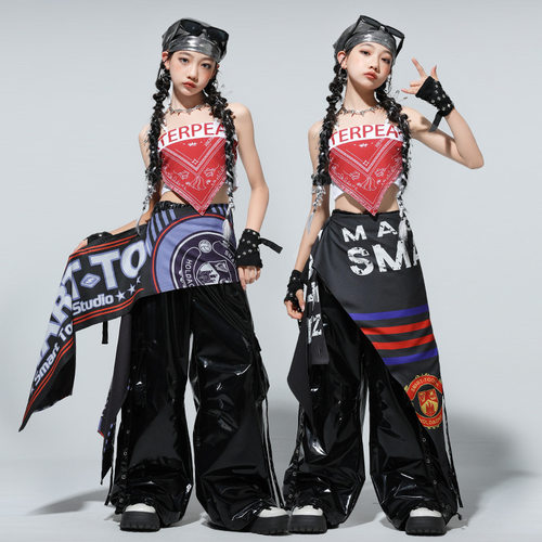 爵士舞女童服装潮酷少儿炸街舞台演出儿童jazz街舞练功服女孩表演