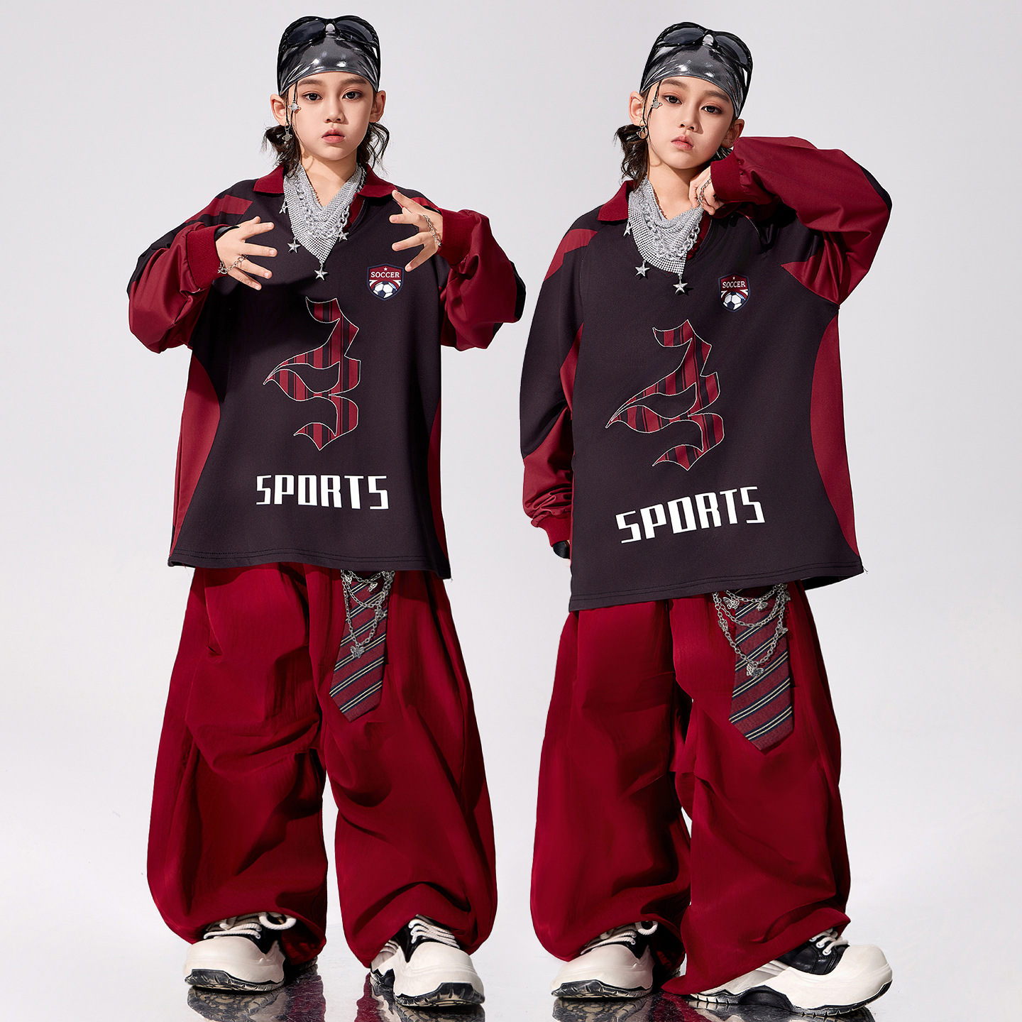 儿童街舞潮服男童嘻哈hiphop演出服少儿潮酷炸街痞帅表演服架子鼓