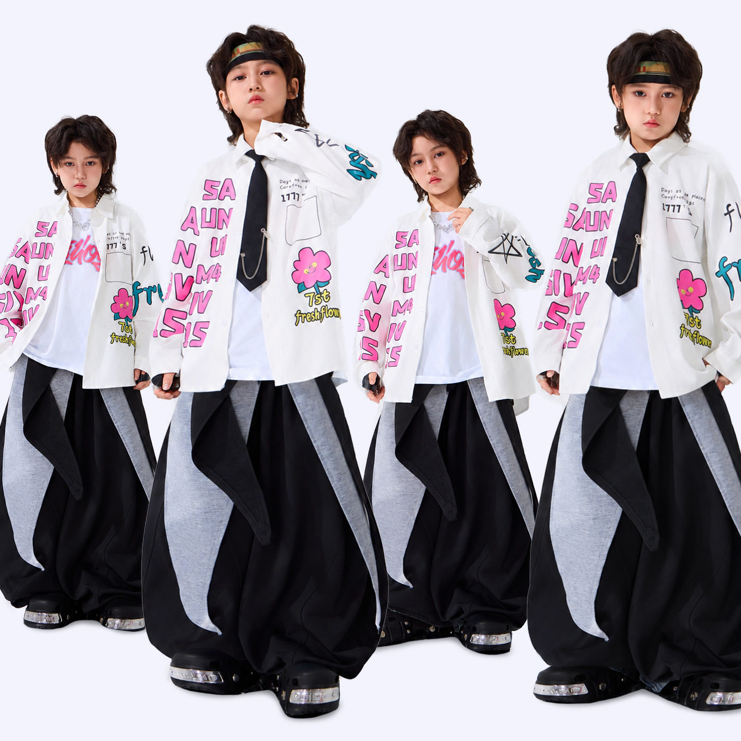 街舞儿童潮服嘻哈少儿hiphop潮牌炸街表演服儿童舞蹈走秀表演套装