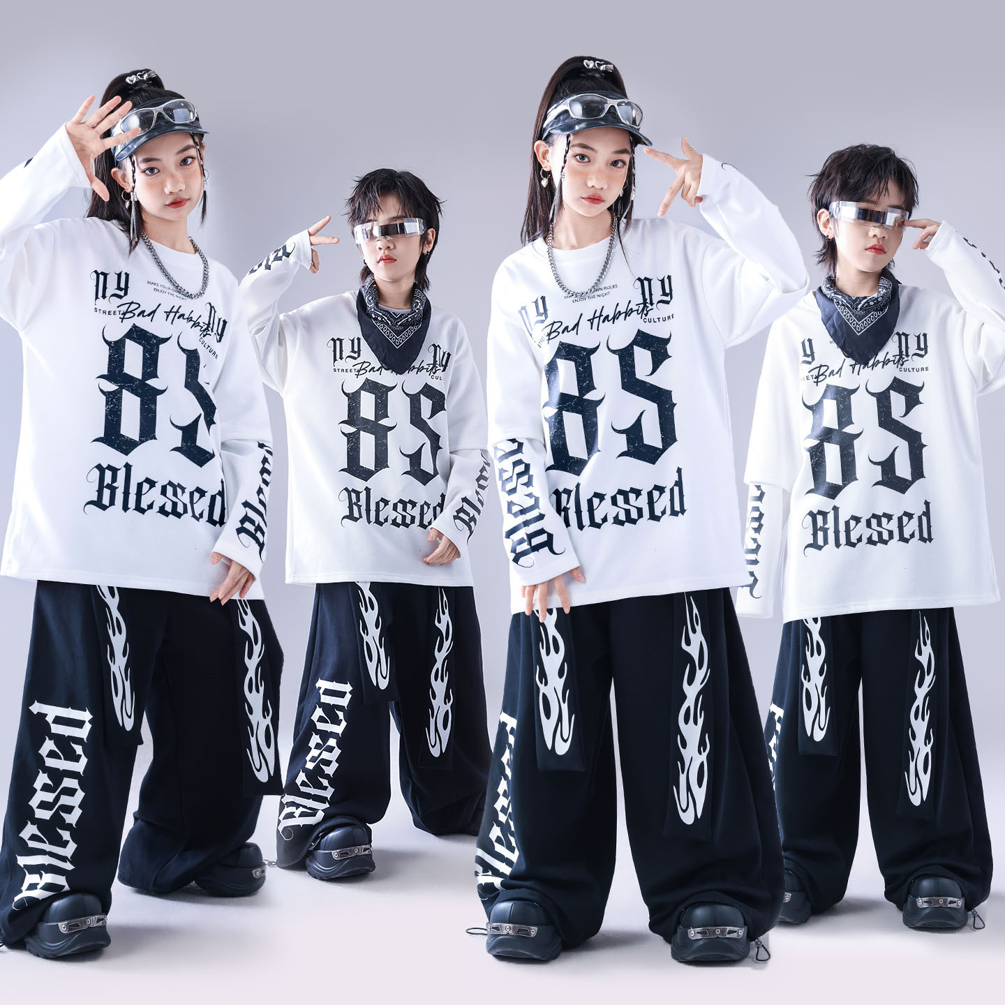 街舞儿童潮服少儿服装hiphop童装嘻哈潮牌套装男童架子鼓演出服酷