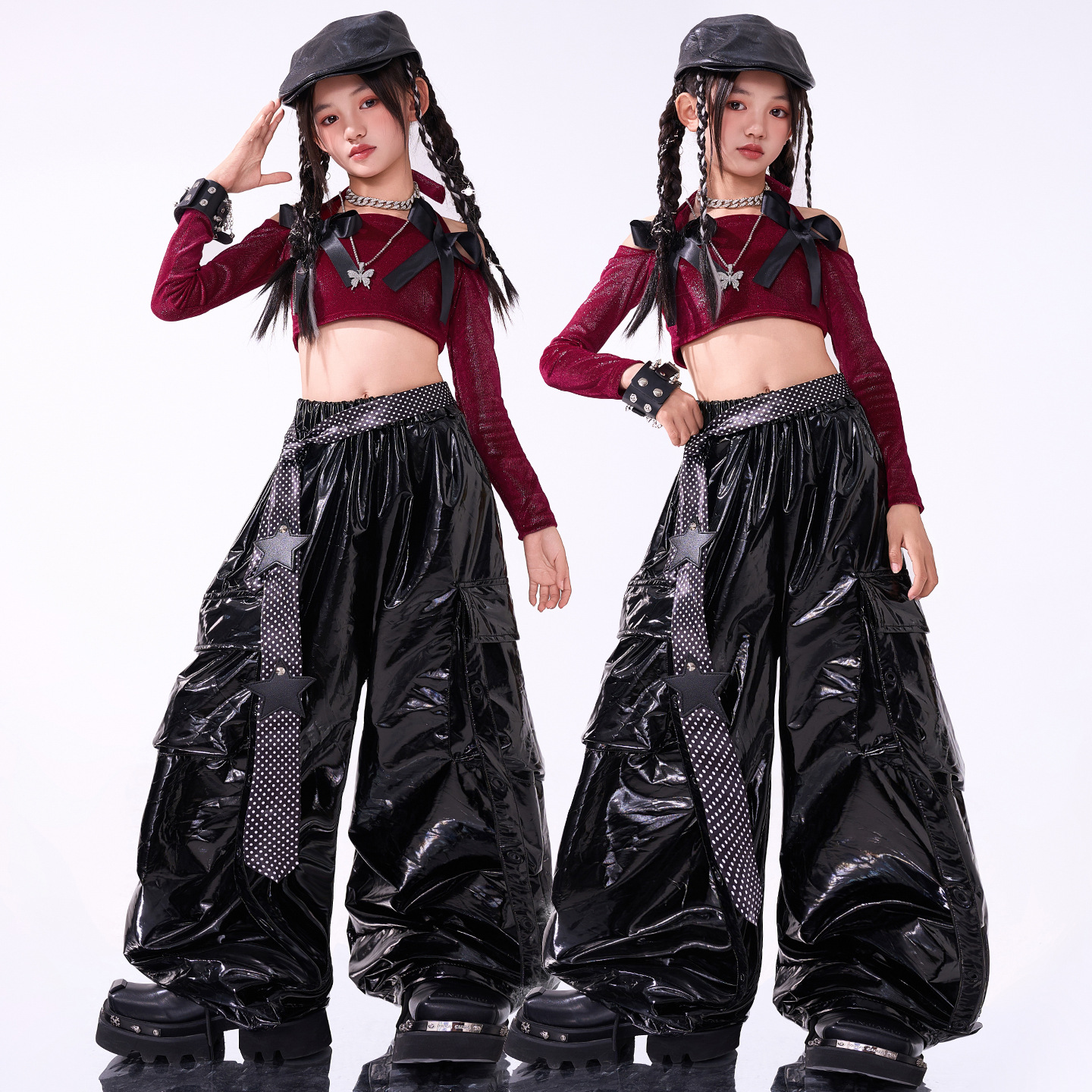 爵士舞女童服装潮酷时髦少儿JAZZ街舞演出服甜酷风女团走秀表演服