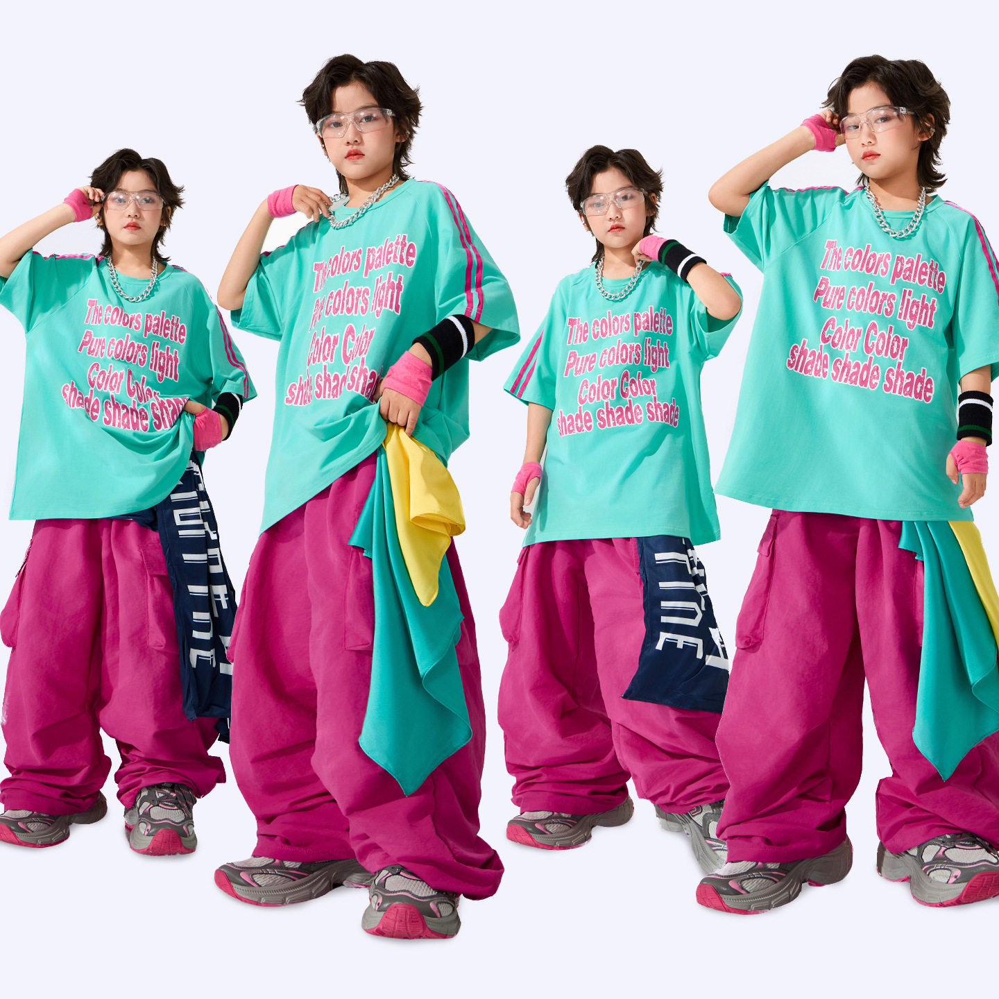 街舞儿童潮服男童嘻哈演出服舞蹈套装爵士舞hiphop多巴胺表演服装