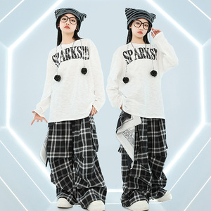 街舞hiphop演出服爵士舞嘻哈jazz舞蹈服装练功服儿童街舞潮服