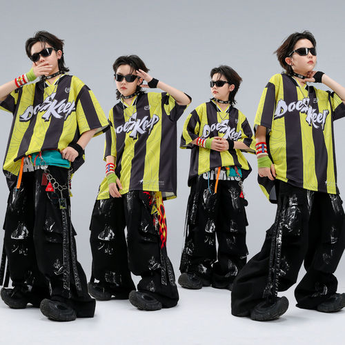 街舞儿童潮服嘻哈男女童走秀表演时髦少儿hiphop舞蹈演出服装炸街