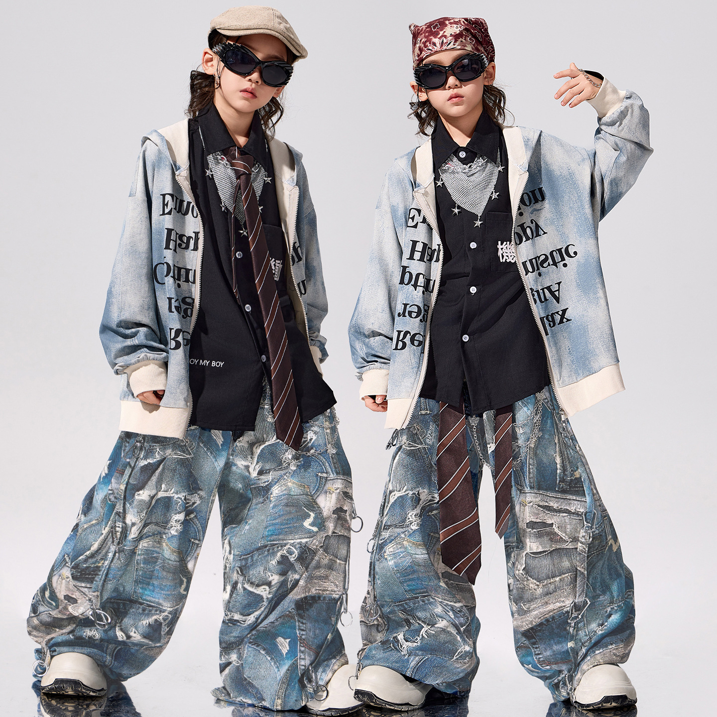 儿童街舞潮服男童嘻哈hiphop演出服少儿炸痞帅街潮酷架子鼓表演服