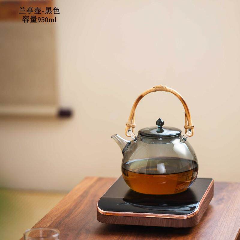 天久璃匠兰亭壶透明玻璃煮茶壶耐热玻璃烧水壶电陶炉专用提梁中式
