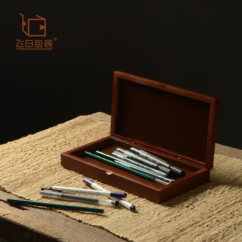 磁吸笔盒2513空盒长条竹制收纳盒