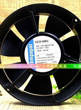 原装ebmpapst 6224 NMU 24V 500mA 12W 17CM 圆形变频器散热风扇