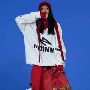 NO1NW 卫衣单板双板防泼水保暖内搭黑白 滑雪加绒内搭珠光圆领长袖