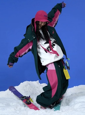 NO1NW26新撞色滑雪墨绿色套装