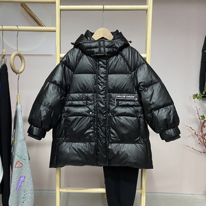 禾雪童装儿童中长款羽绒服三防2023新款男女童加厚外套冬装潮90绒