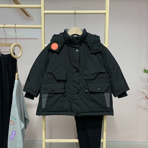 盈湖品牌男童羽绒服儿童厚实蓄热中大童冬装外套连帽工装风户外潮