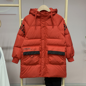 新款促销盈湖品牌儿童中长款加厚羽绒服冬季男女童白鸭绒保暖外套