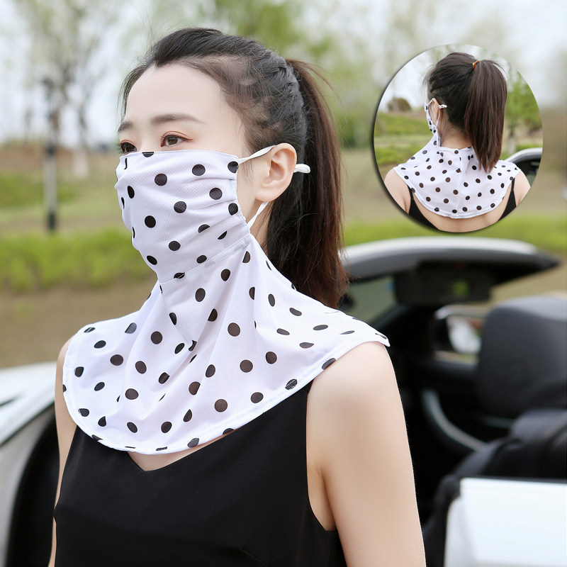 防晒面罩女遮脸护颈冰丝口罩夏季薄款防紫外线透气丝巾新款披肩