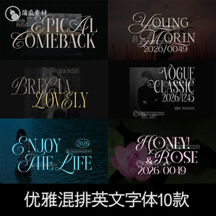 优雅混排英文字体下载Procreate高级艺术衬线西文Ps/Ai设计素材包