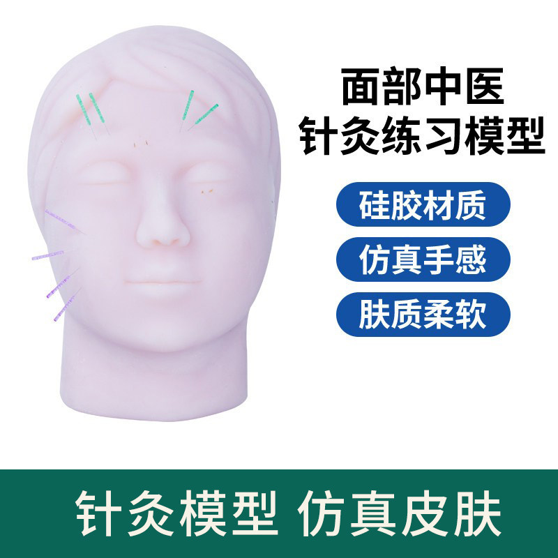 硅胶面部针灸练习模型中医面部穴位脸部扎针微整形练习3D版假人头