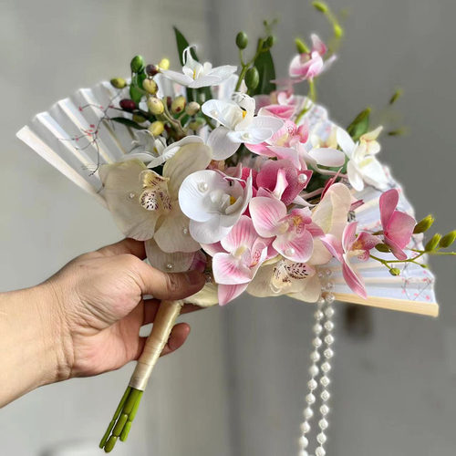 新娘折扇手捧花成品婚礼拍照道具