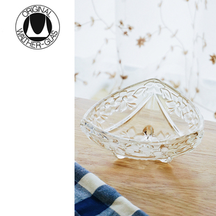 德国原装进口玻璃小果盘家用摆设无铅晶质装饰花纹糖兜小果盘玻璃