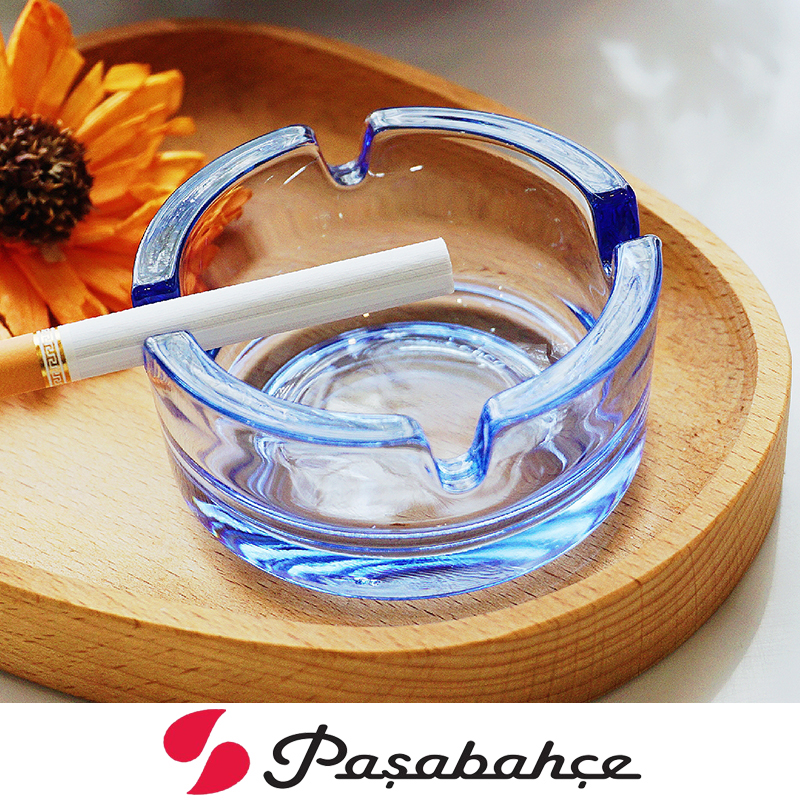 PASABAHCE玻璃烟灰缸帕莎蓝色