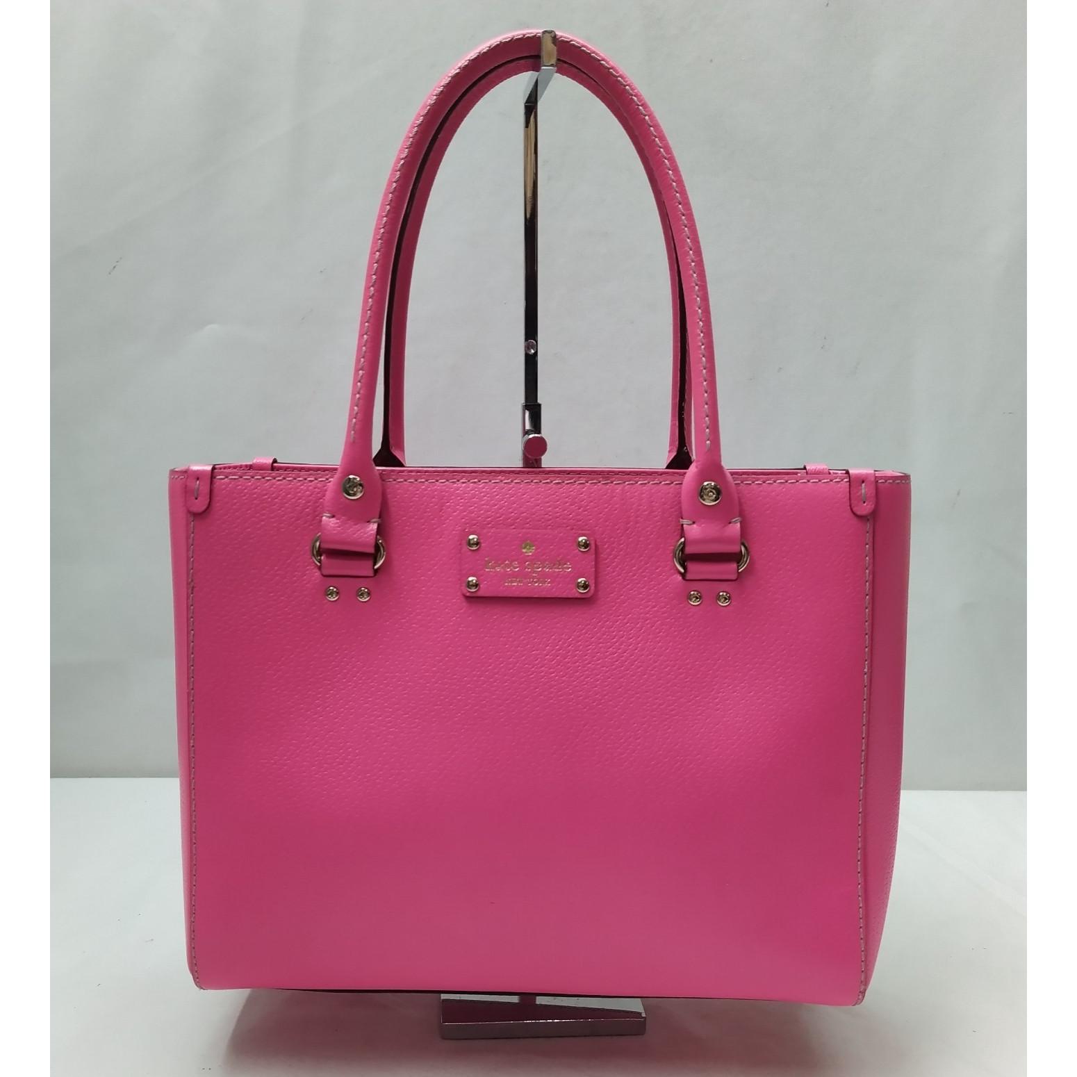 kate spade New York Hot粉色真皮双Handles手提包