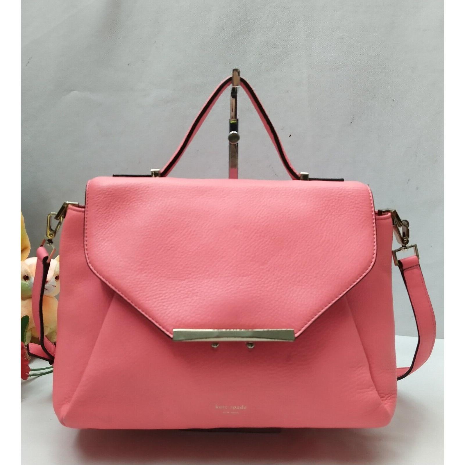 kate spade New York粉色真皮顶部把手两用斜挎包