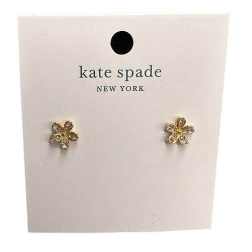 Kate Spade Gleaming Garden Delicate花耳钉浅Peach金色