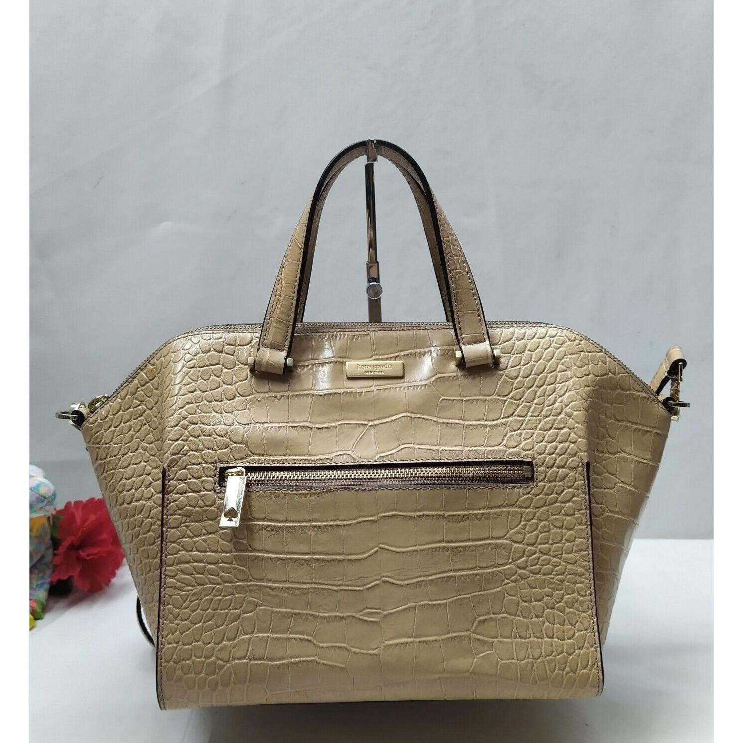 kate spade New York Parliament黄色真皮压花Zipper两用包