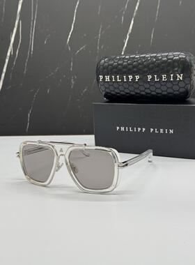Philipp Plein  SPP109V 79F透明银飞行员FRAMES太阳眼镜