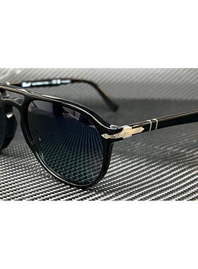 Persol PO3235S 095 S3黑色蓝色偏光男士55 mm太阳眼镜