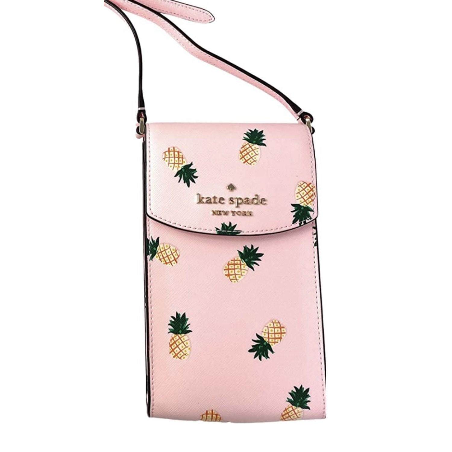 Kate Spade Staci南北翻盖Phone斜挎包菠萝粉色