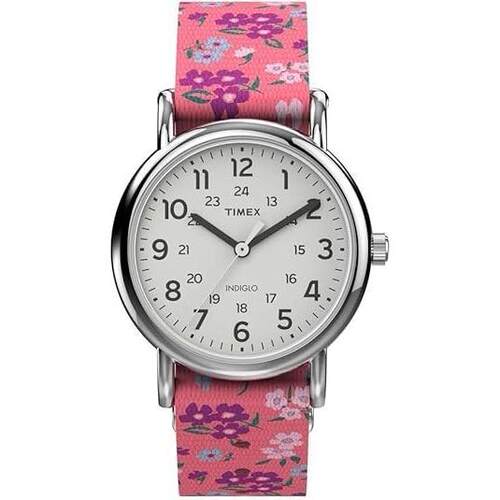 Timex天美时Weekender TW2V61400女士手表石英粉色Floral图案