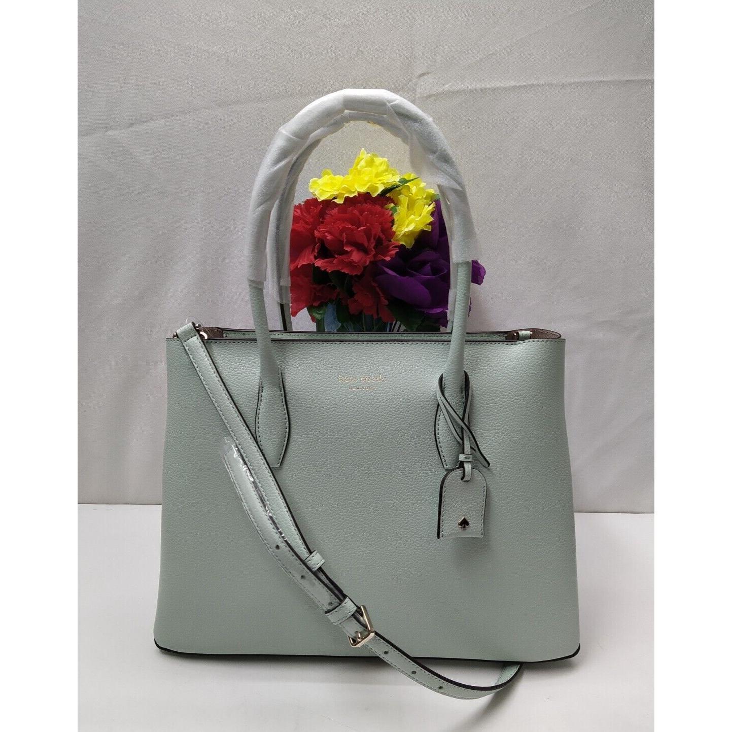 kate spade New York Eva水晶蓝色真皮拉链Top两用包399