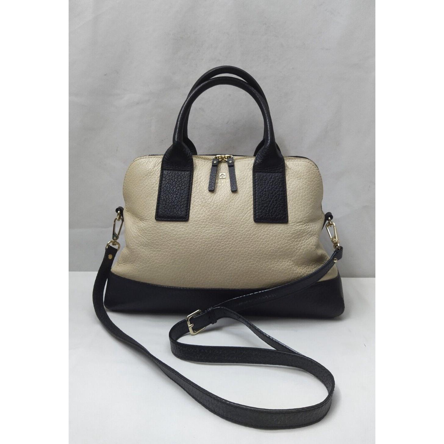 kate spade New York撞色白色黑色荔枝皮Zipper两用包