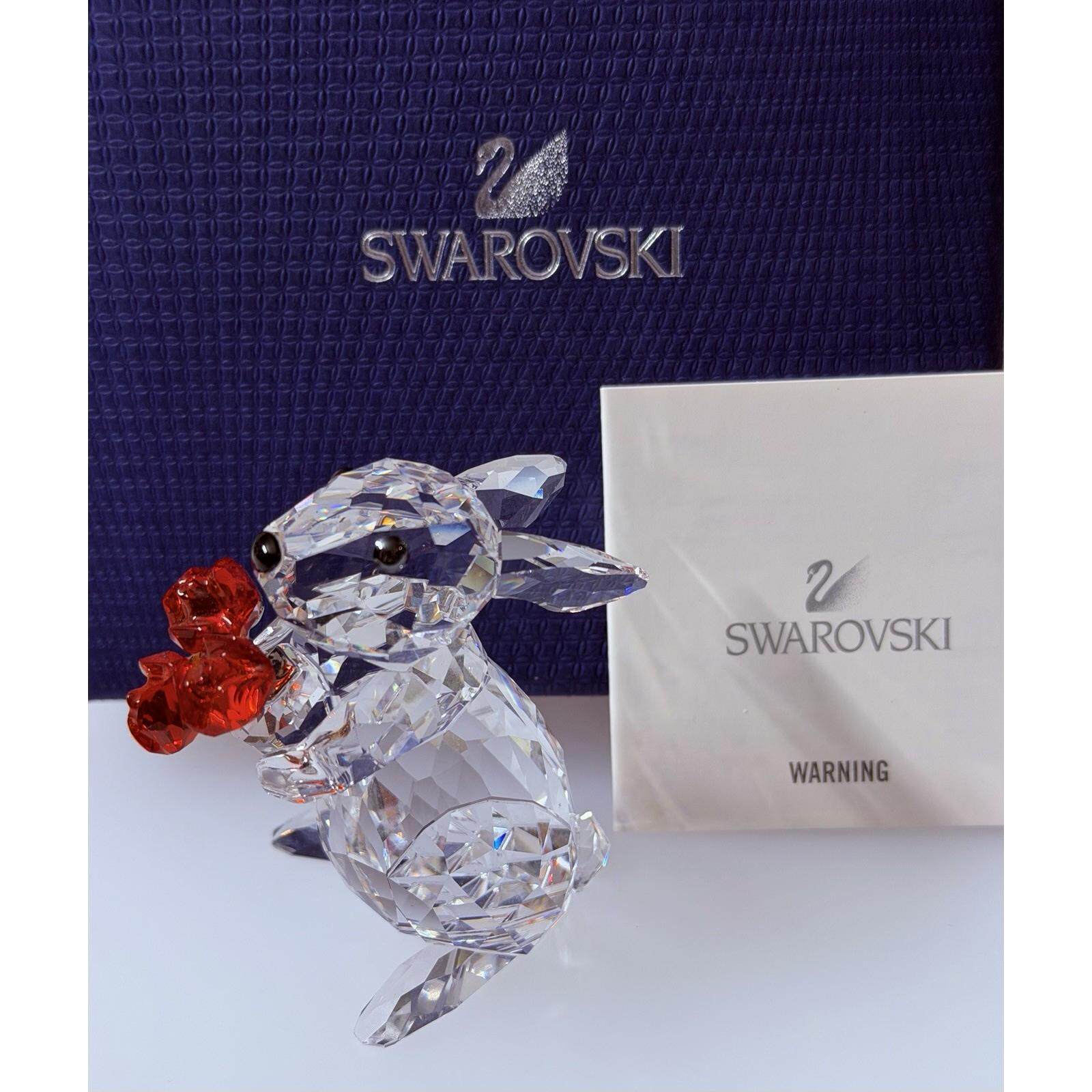 SWAROVSKI施华洛世奇兔子3红色Roses水晶雕像5063338