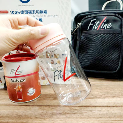 FitLine定制水杯摇摇杯/PM德国营养素果汁杯食品级PC塑料杯带刻度