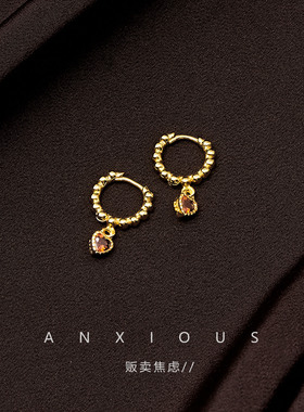 贩卖焦虑丨慵懒法式爱心耳扣式耳环甜酷高级感耳饰小众漂亮耳钉女