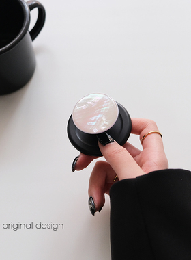 贝壳纹手机磁吸支架magsafe强磁气囊追剧神器支架个性百搭款高级