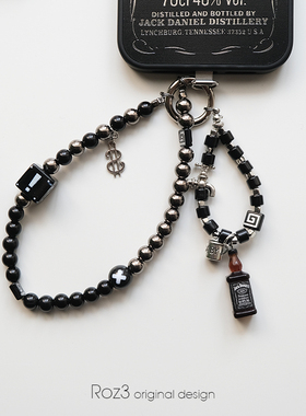 原创杰克丹尼ins风高级手机链手机挂绳百搭便捷手腕绳挂件包包链