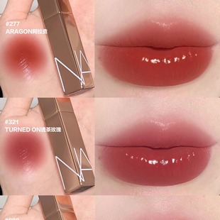 277阿拉贡 321 现货 Nars纳斯水光润唇小粉金细金管唇膏口红223