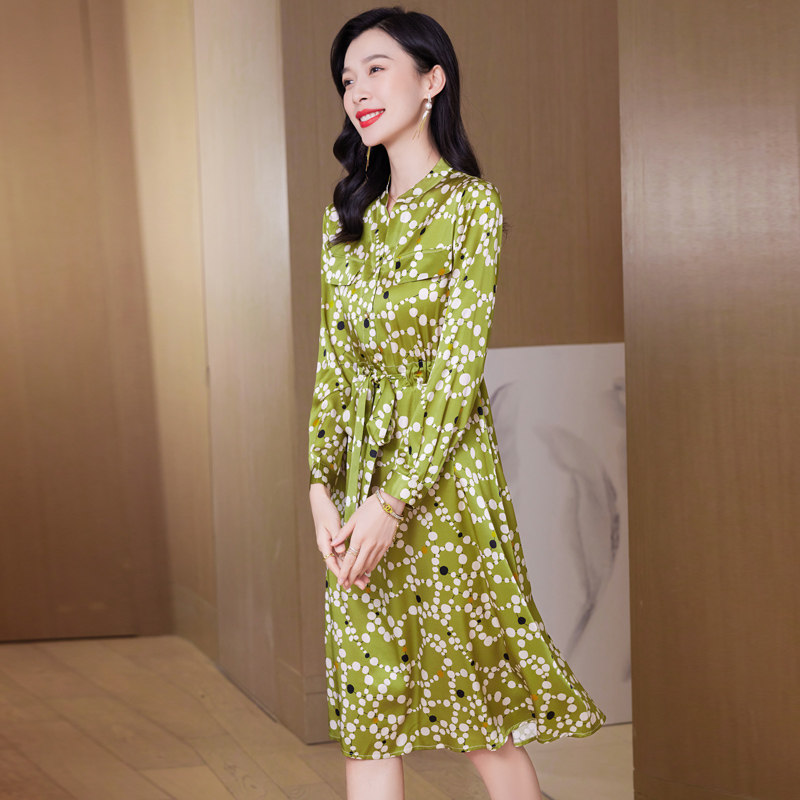 2025春夏新款女装桑蚕丝连衣连衣裙
